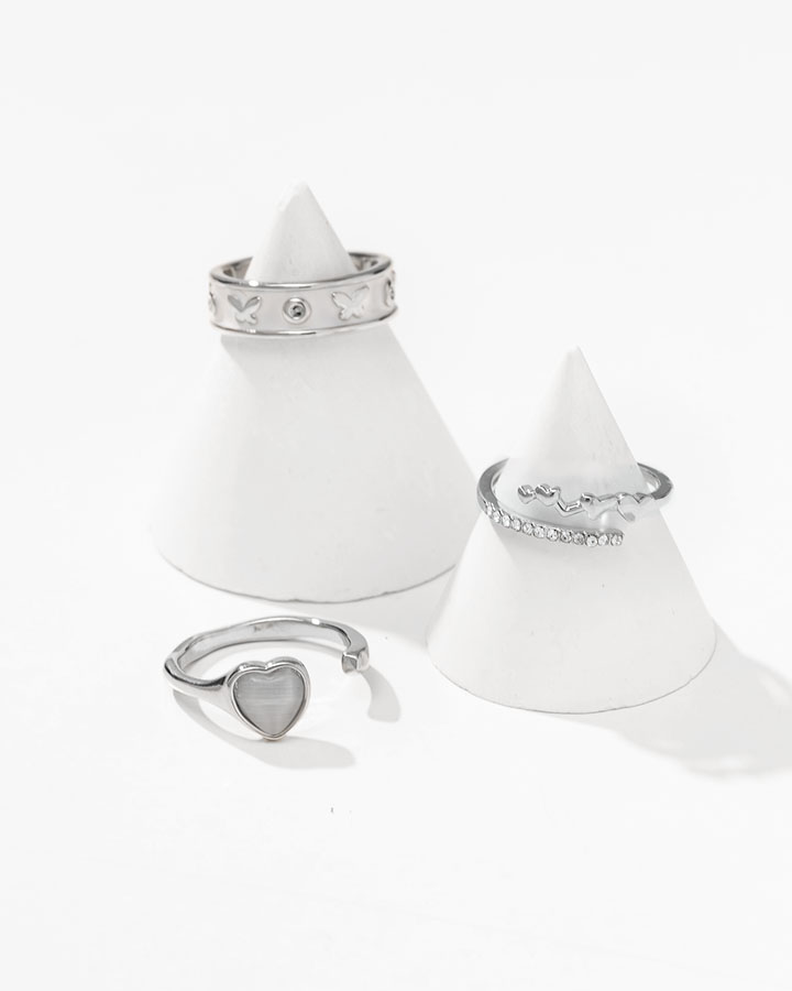 無法抗拒的你｜3件組開口戒 - 銀色 最強新品｜首批限量|0418．Bold & Beautiful|0207．Rise and shine!|0103．New Journey|全館商品|戒指｜Rings|開口戒 | 戒指|多件組 | 戒指|搭配指南|他看妳的第二眼